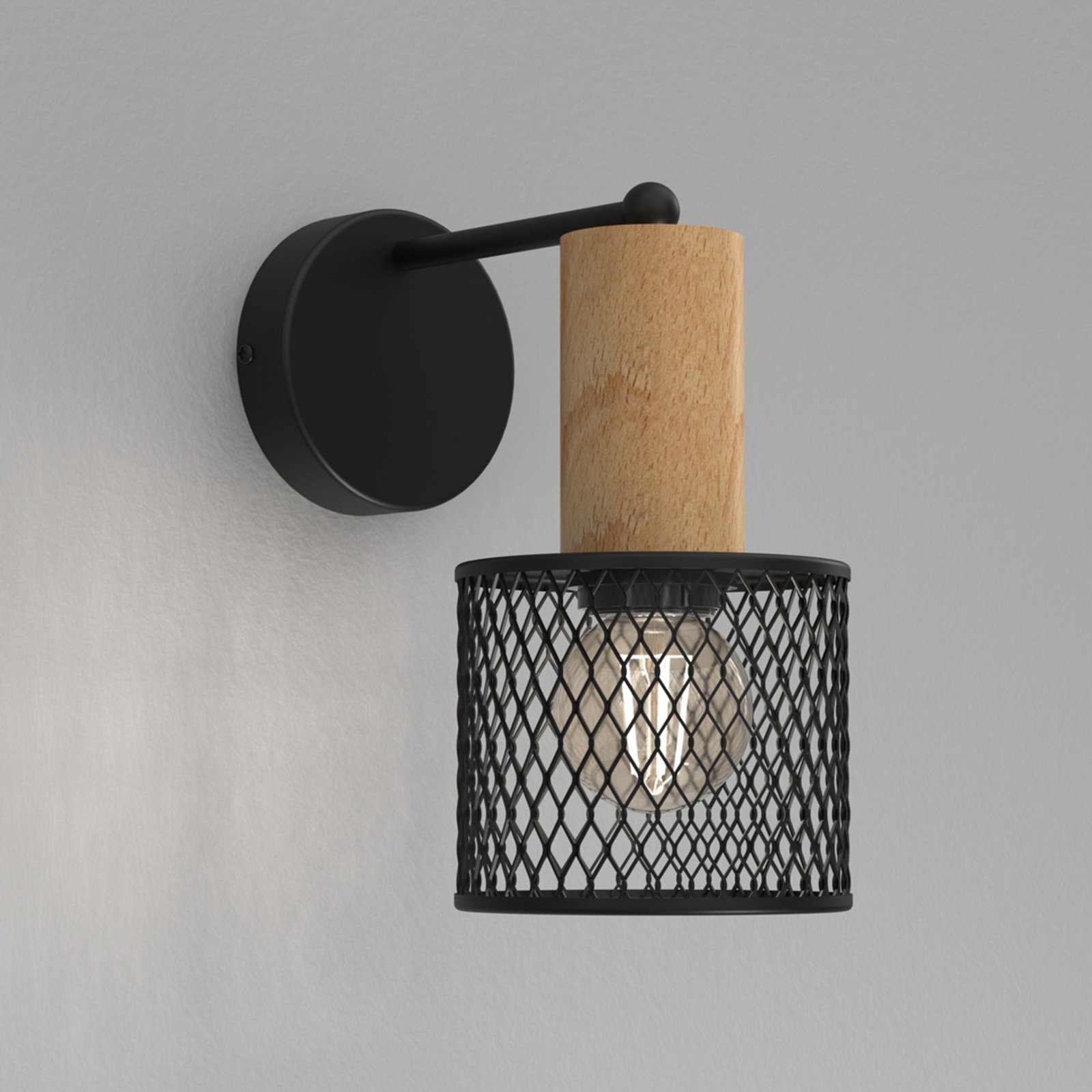 Sobresa wall light with a latticed lampshade