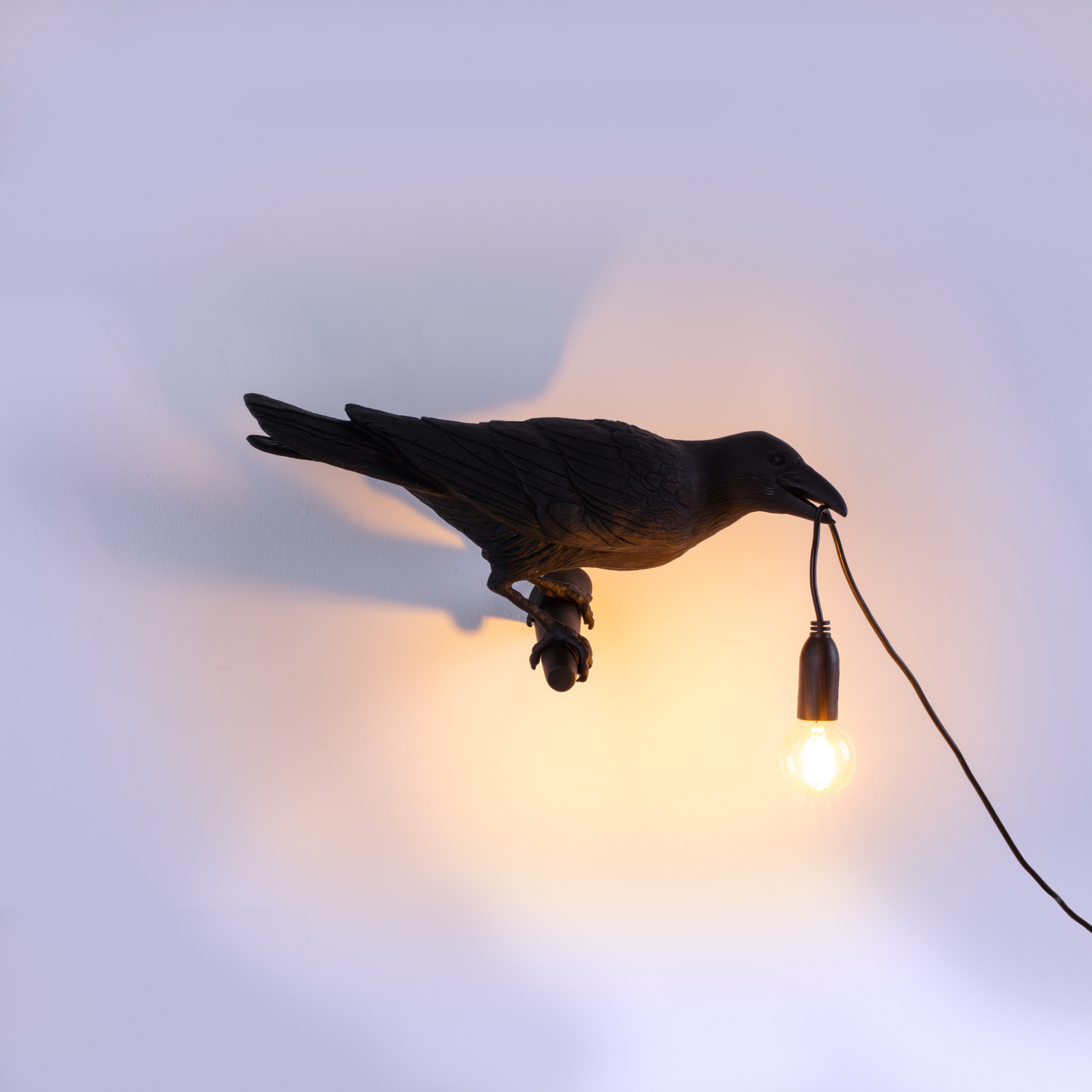SELETTI Bird Lamp LED-Dekowandlampe rechts schwarz