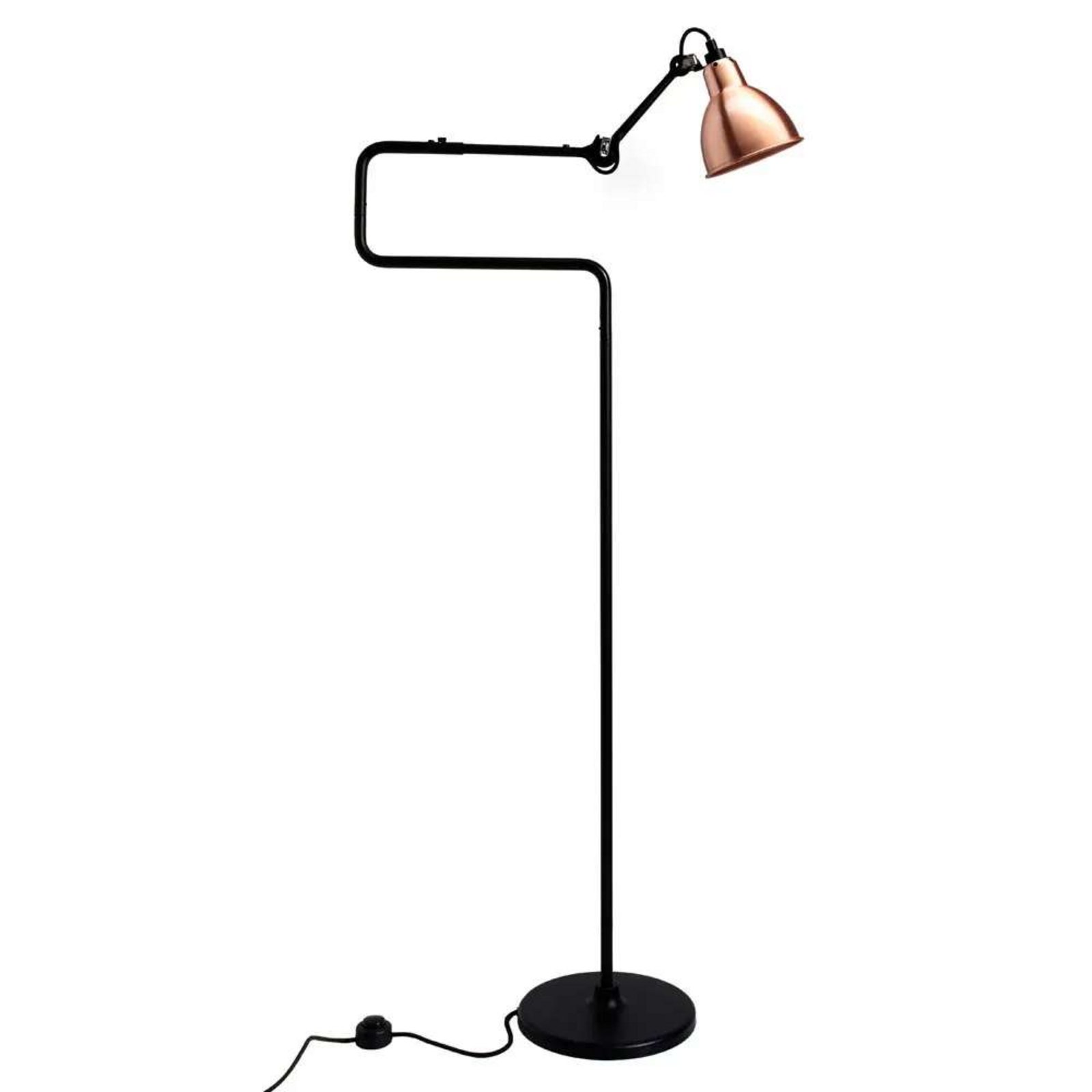 411 Floor Lamp Black/Copper/White - Lampe Gras