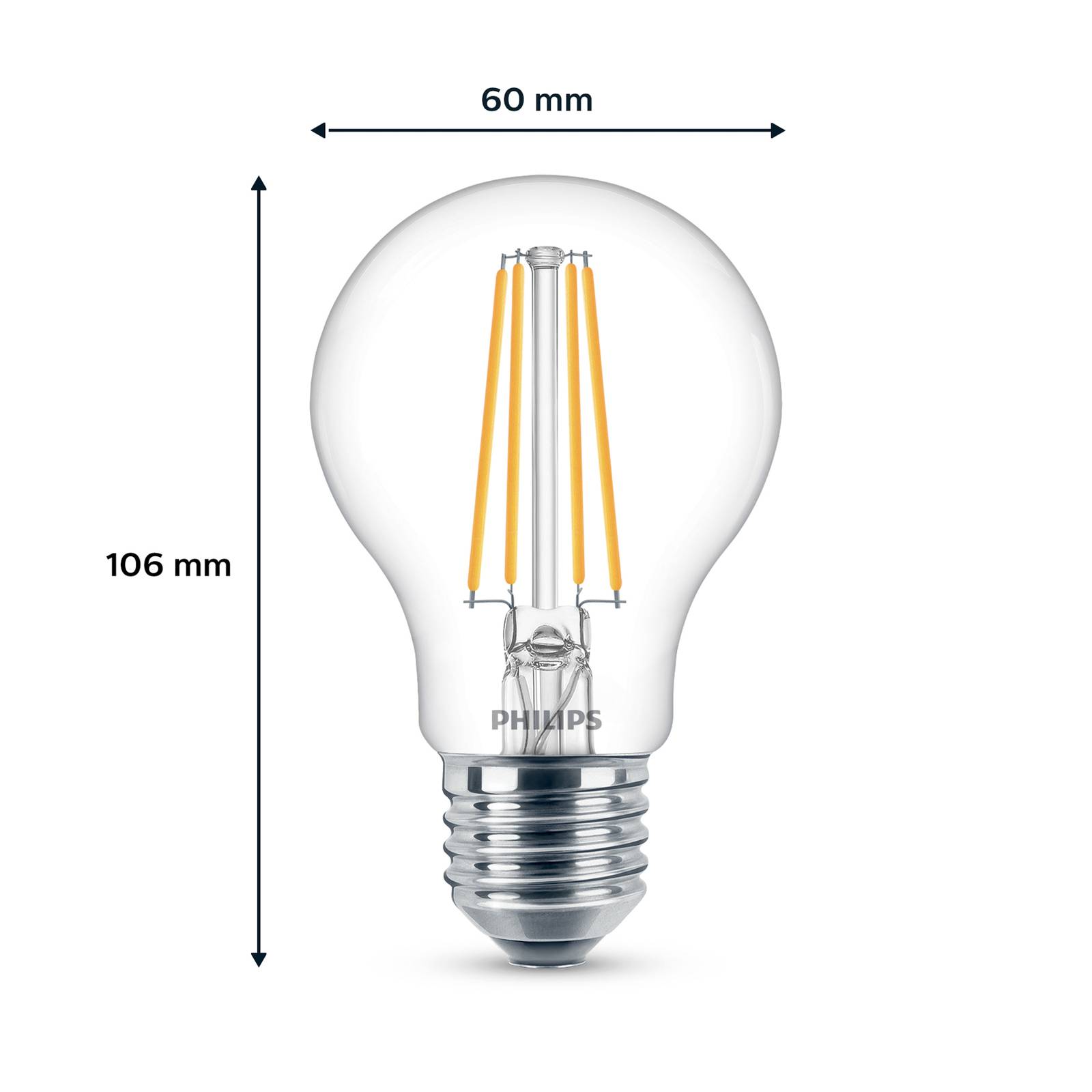 Philips LED žiarovka E27 7W 850lm 4 000K číra 6 ks