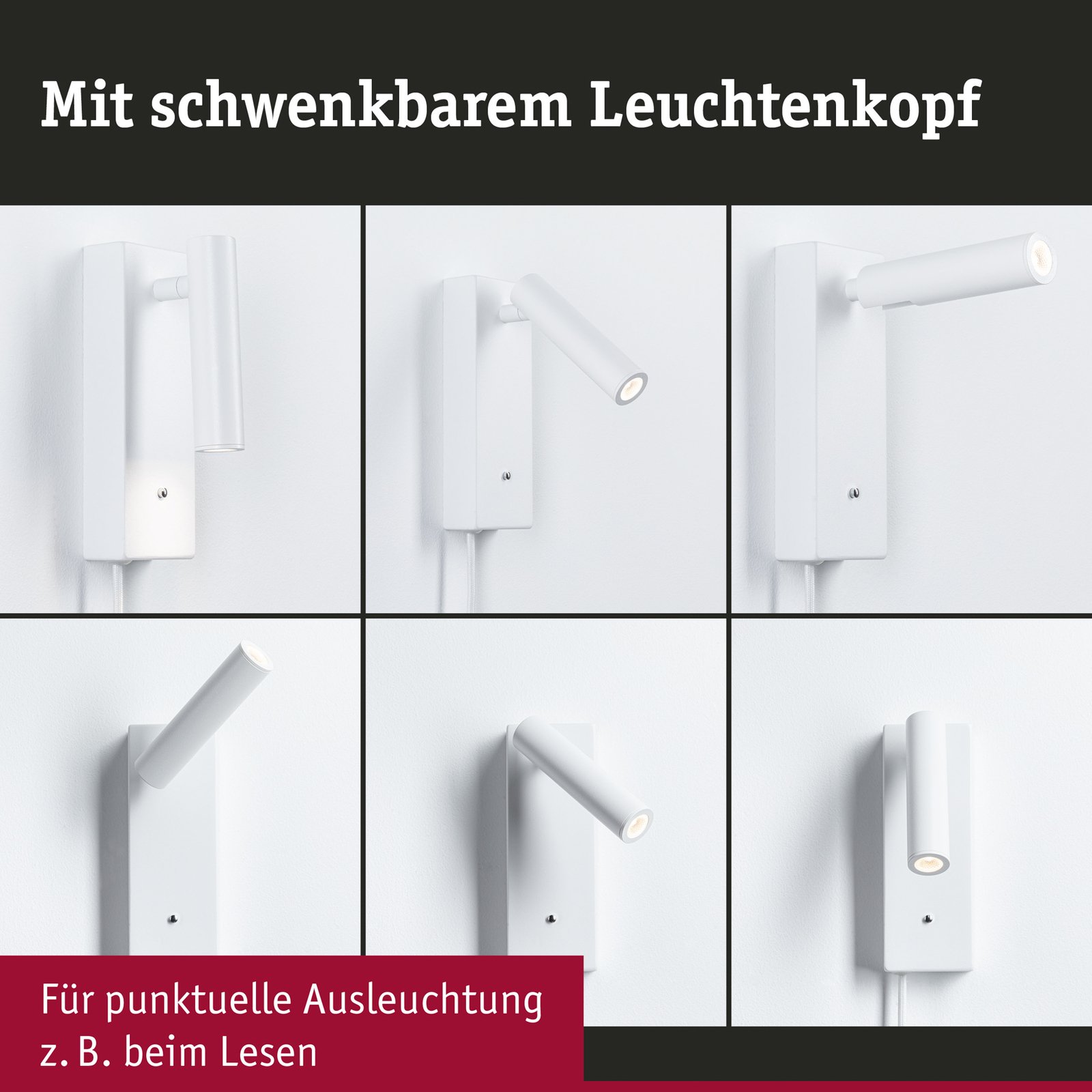 Hulda LED Zidna lampa USB C 3-step Dim. Mat Bijela - Paulmann