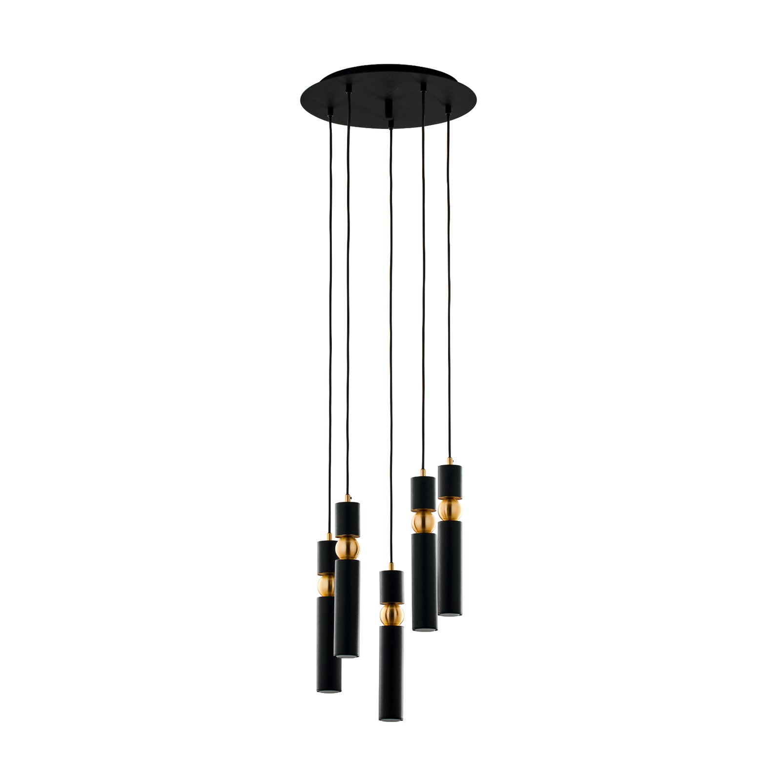 Suspension Alas, 5 lampes, noir, métal, GU10