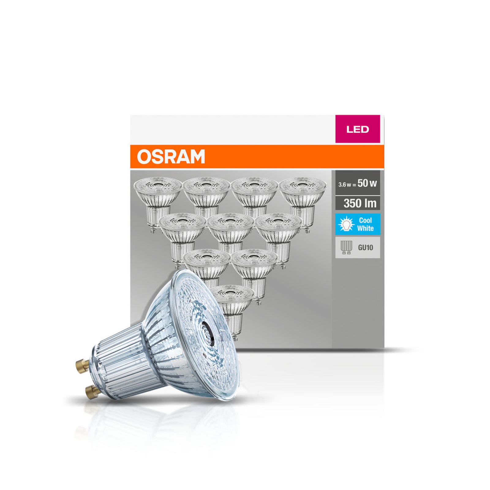 OSRAM reflektor LED GU10 4,3W 4 000 K 350lm 10szt.