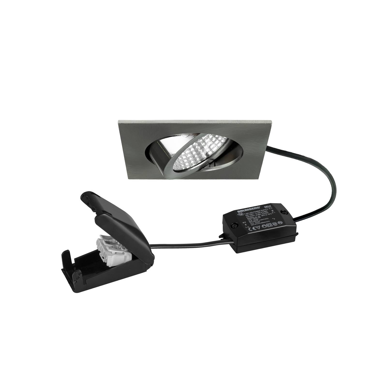 BRUMBERG BB05 LED-Einbauspot on/off Anschlussbox nickel matt
