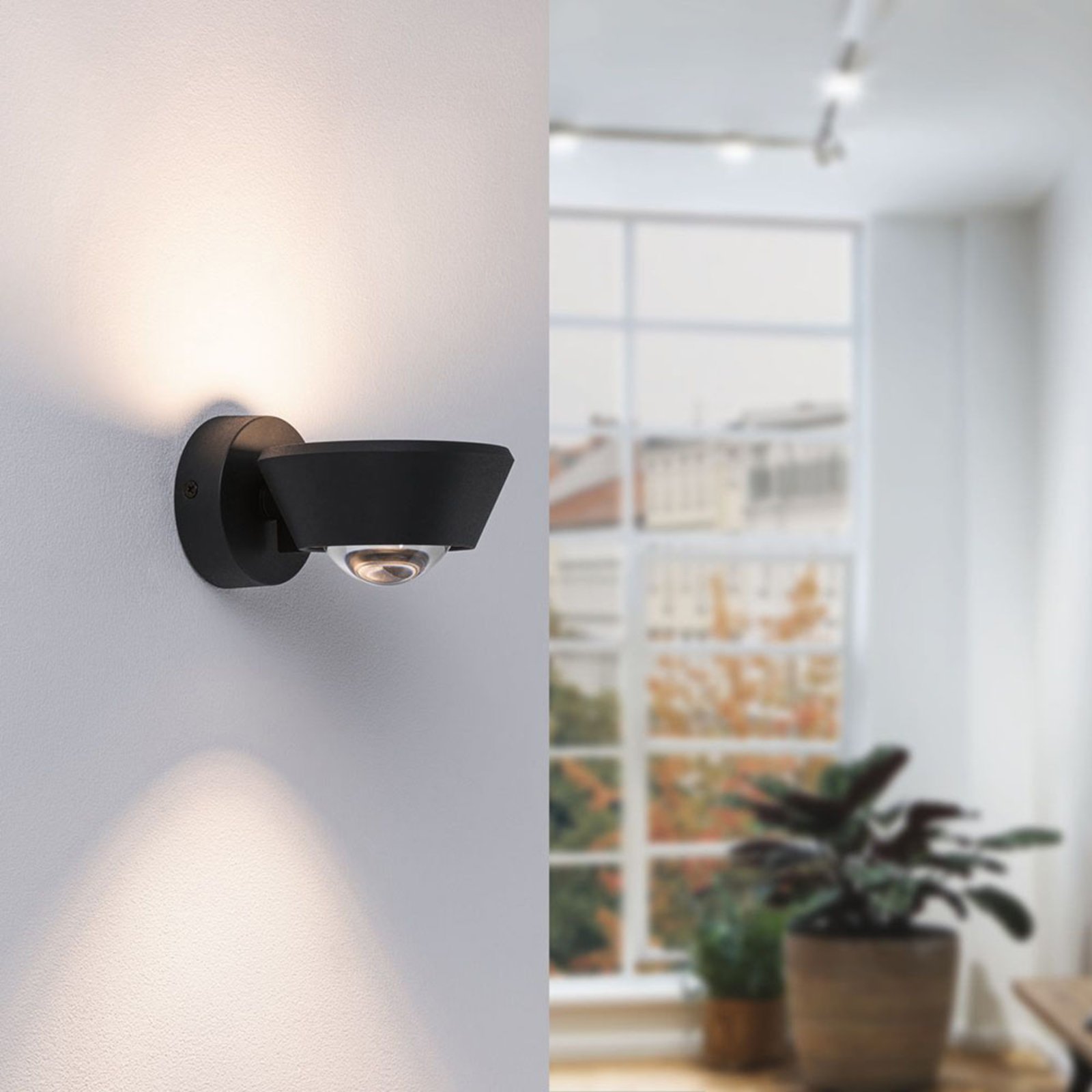 Sabik LED Aplique de Pared IP44 Dim. Negro - Paulmann