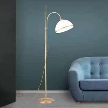 Lilian floor lamp, LED dimmer, polished/matt brass