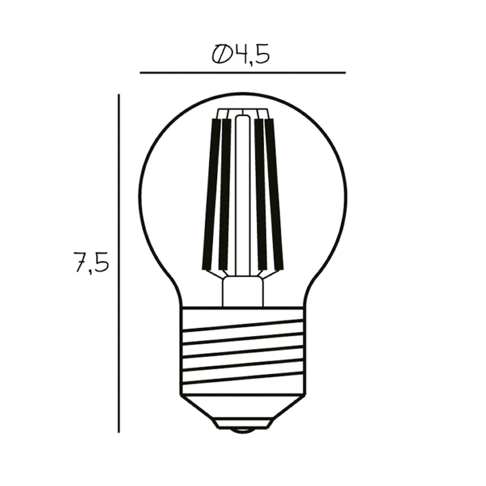 Lâmpada LED Arbitrary, E27, Ø 4,5 cm, 3,5 W, 2 200 K, regulável