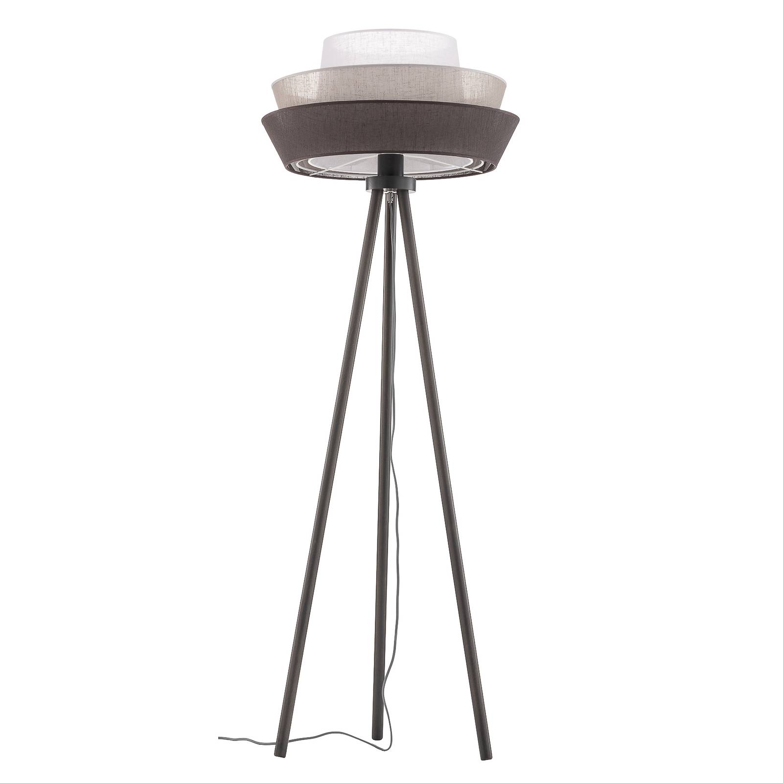 Lampadaire trépied Lotos graphite/gris/blanc