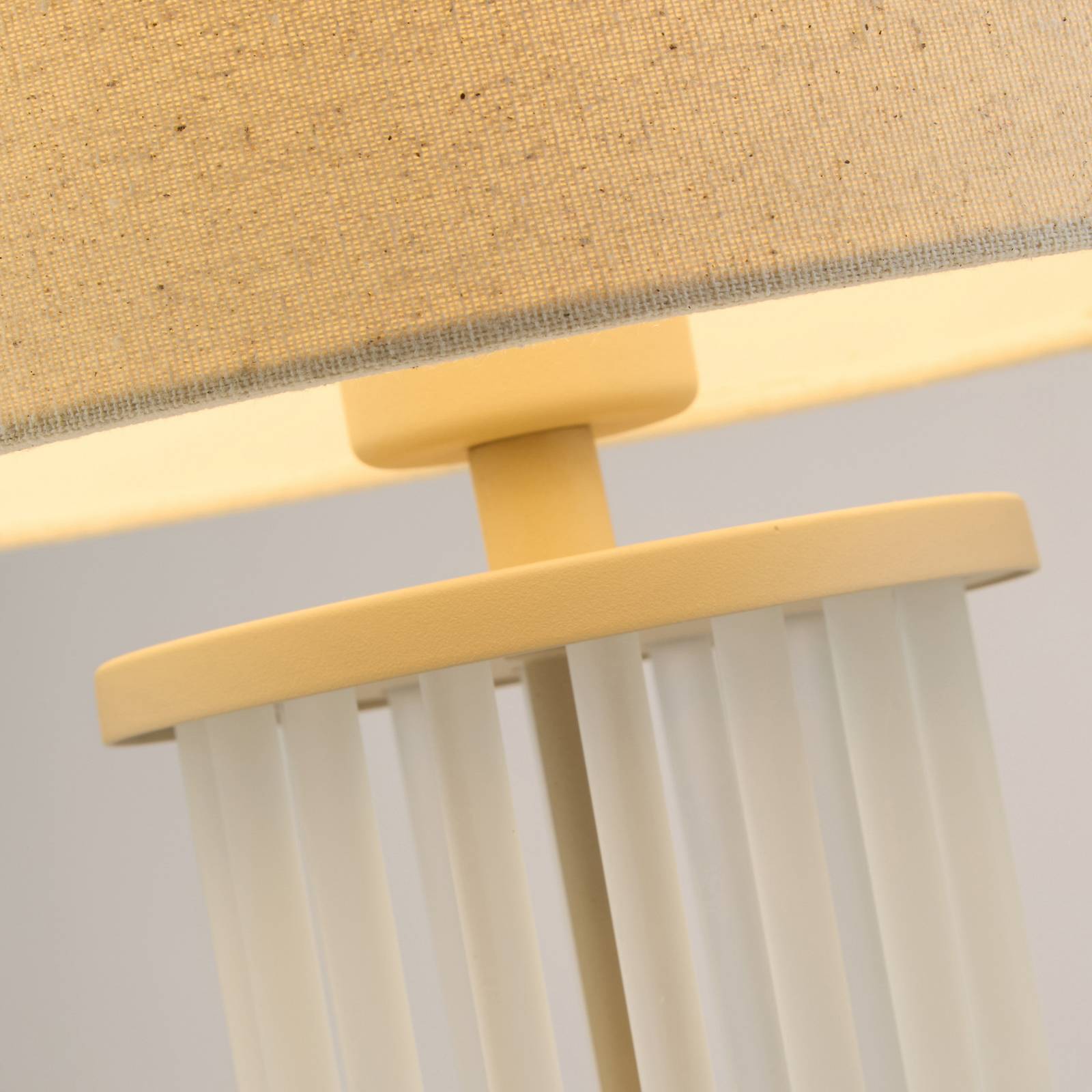 Searchlight Tafellamp Swizzle, beige, glas, textiel, hoogte 42 cm, E27