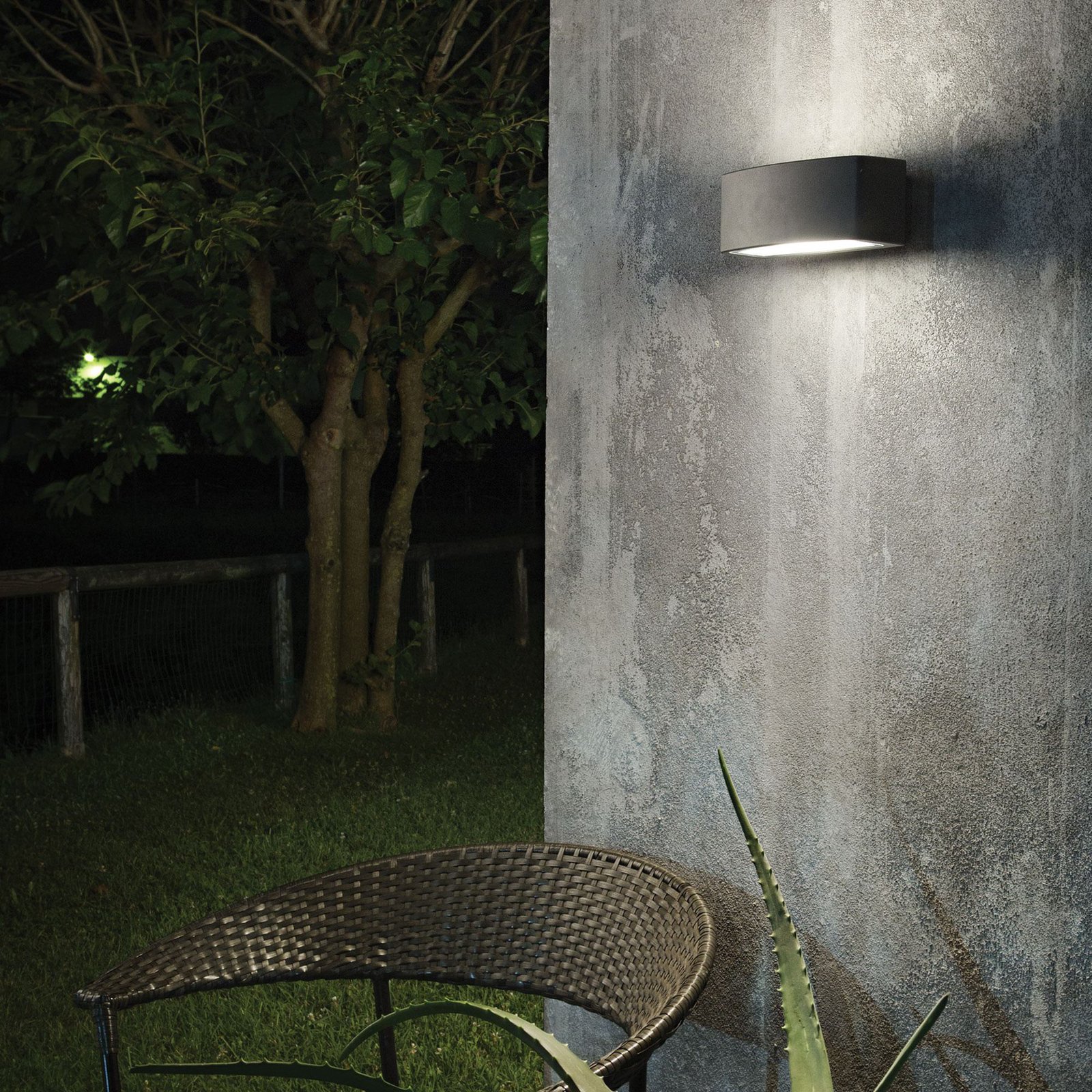 Ideal Lux outdoor wall lamp Andromeda anthracite aluminium 22 cm