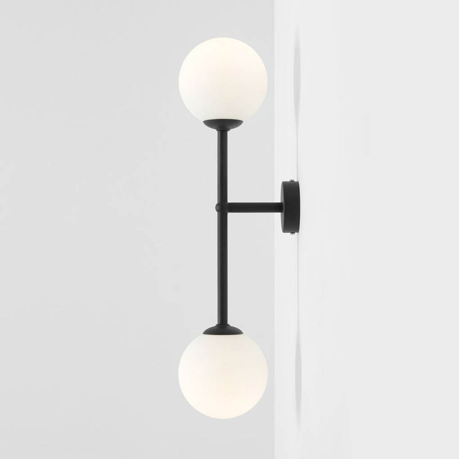 Vegglampe Alison, 2 lyskilder, svart/hvit, 60cm
