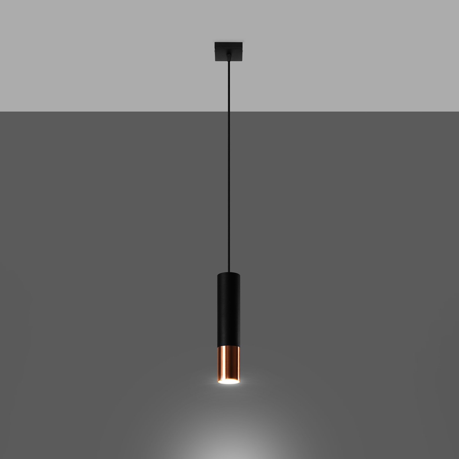 Závěsná lampa Euluna Thalassa 1fl GU10 černá/měděná