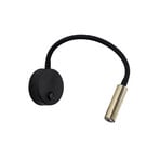 Lagos wall light, black/gold, 45 cm, reading lamp, G9