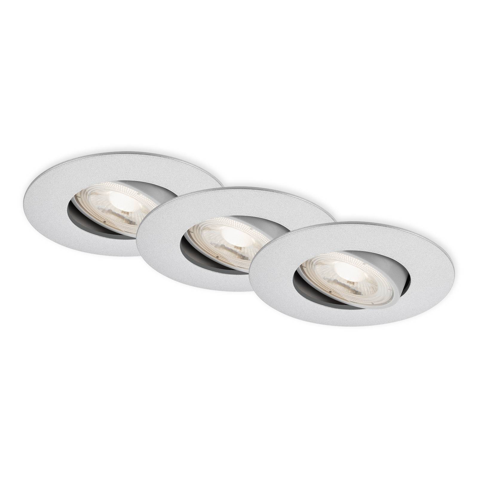 LED-Einbauspot 7602 3er IP65 3.000 K chrom matt