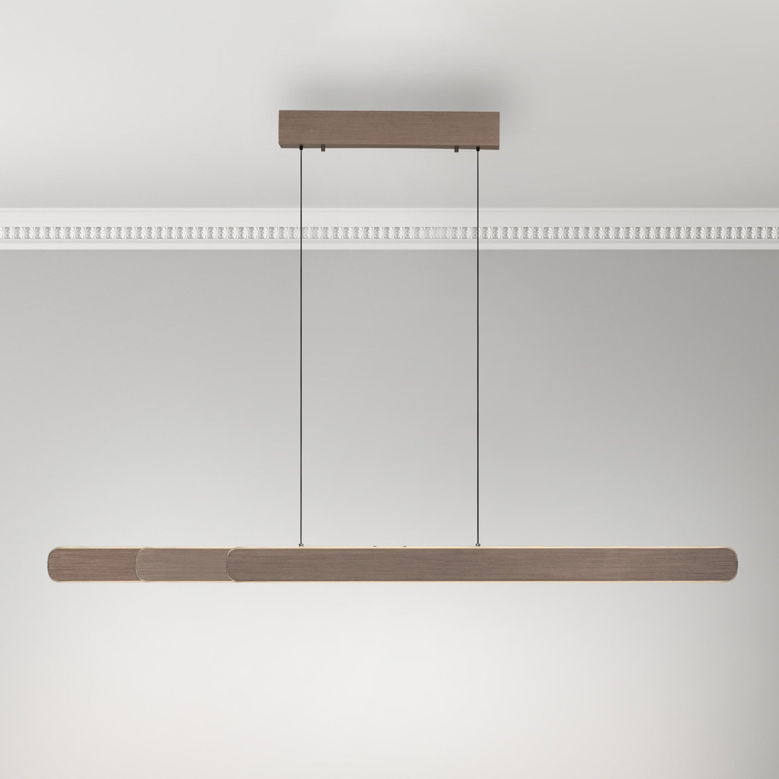 Paul Neuhaus Suspension LED Adriana, marron, longueur 160 cm