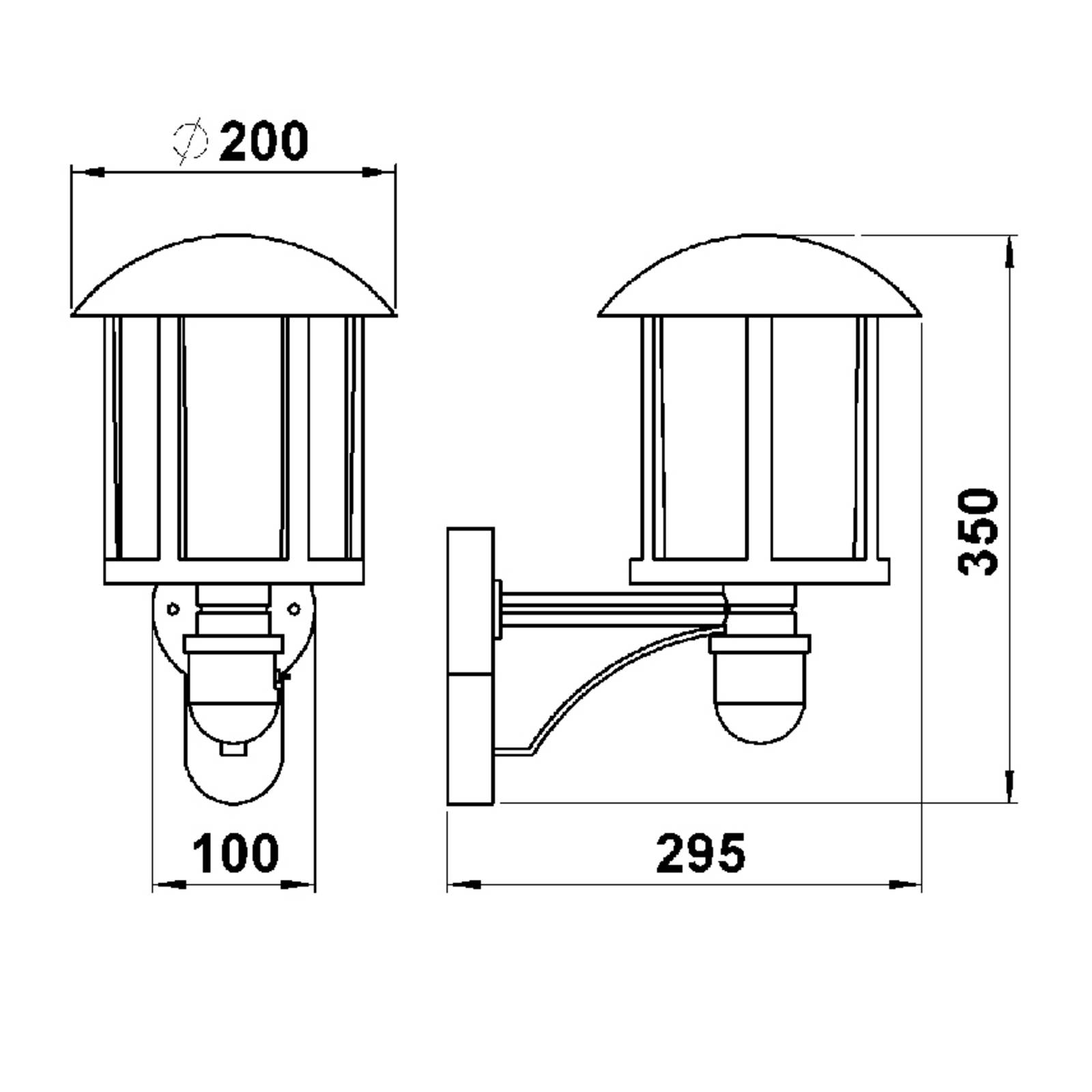 Lampa ścienna Genefe z czujnikiem brązowa