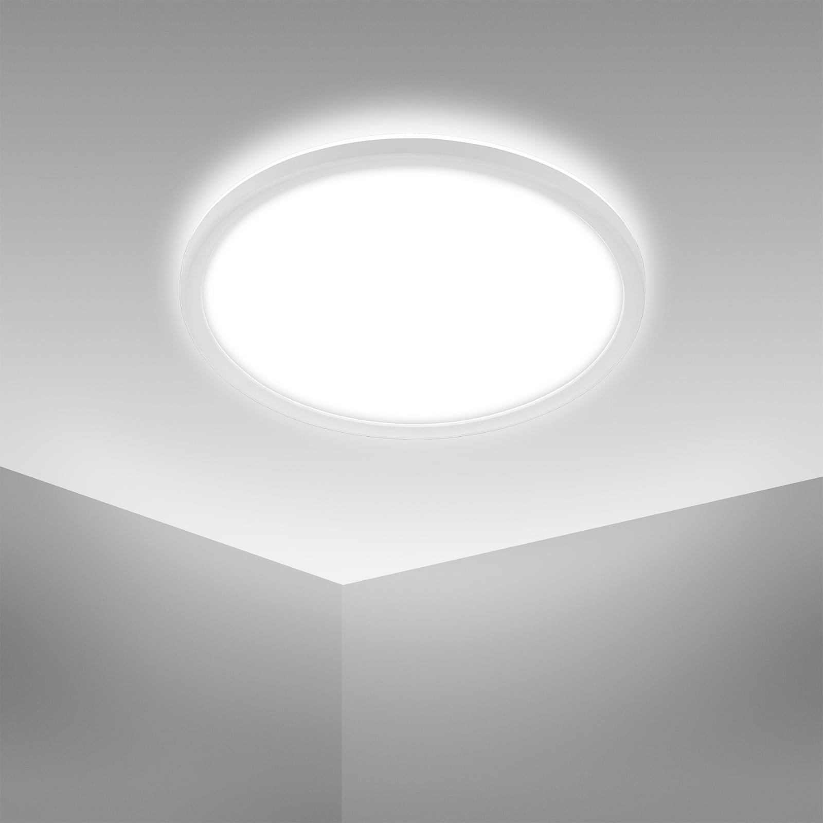 LED vonios lubų šviestuvas „Slim Drip“, baltas, Ø 29 cm, IP44