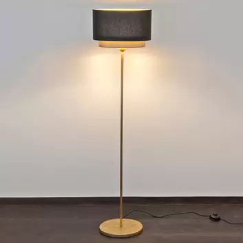 Pauleen Timber mit Pearl Geflechtschirm Stehlampe