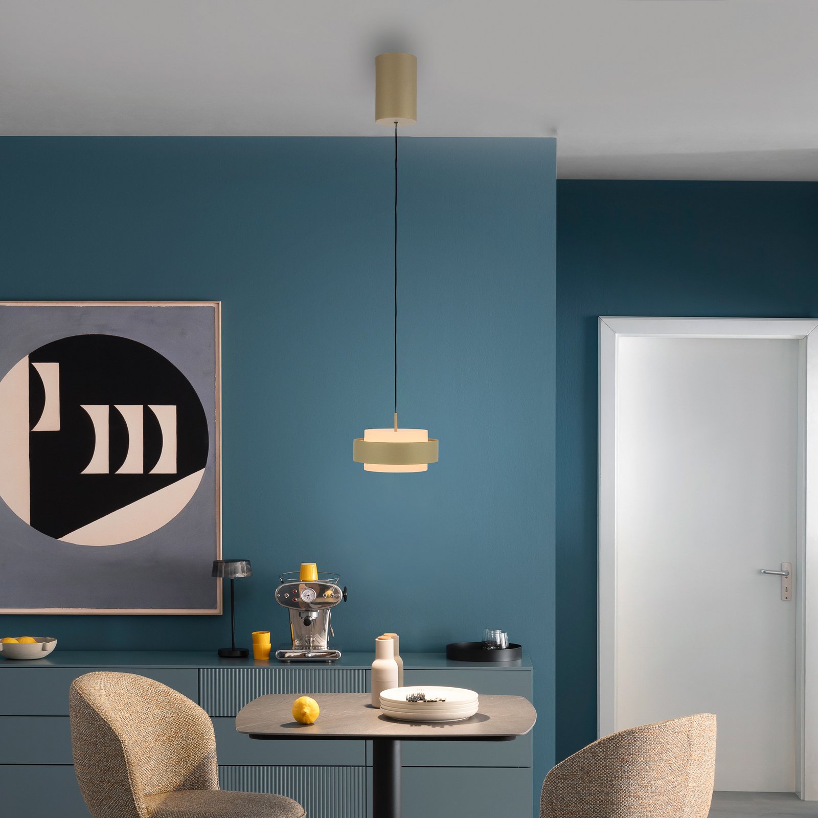 SCHÖNER WOHNEN LED viseća lampa Elmo, sand breeze, 1 žarulja, 3000 K