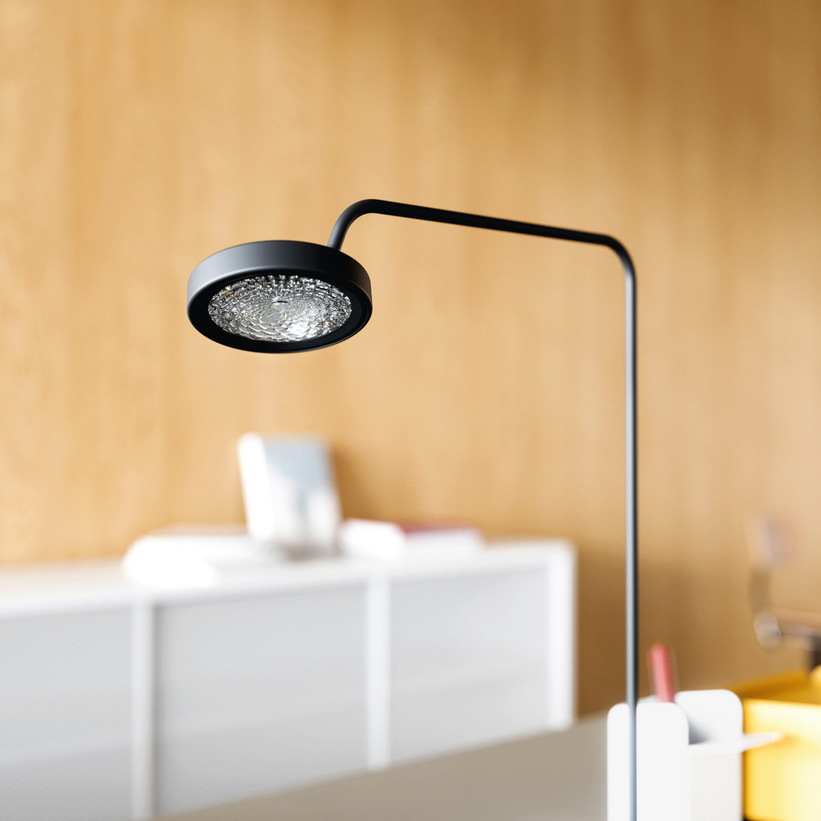 Lampa stołowa LED Nivo, czarna, wysokość 49 cm, ściemniacz 50° – Sigor