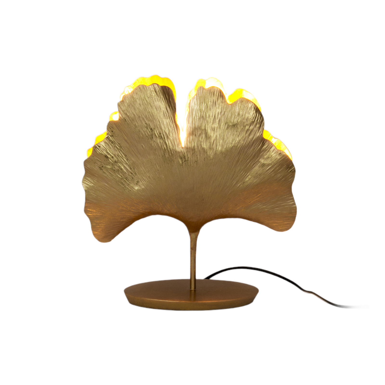 Lampe à poser Ginkgo, dorée, 36x34 cm