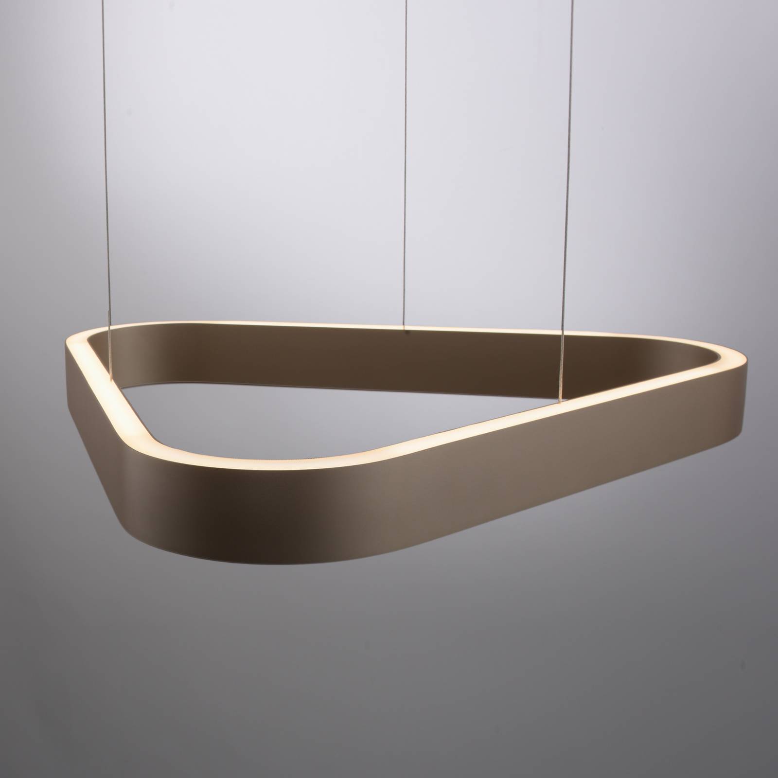 Paul Neuhaus lampa wisząca LED Q-Stretto, brązowa, 60 cm