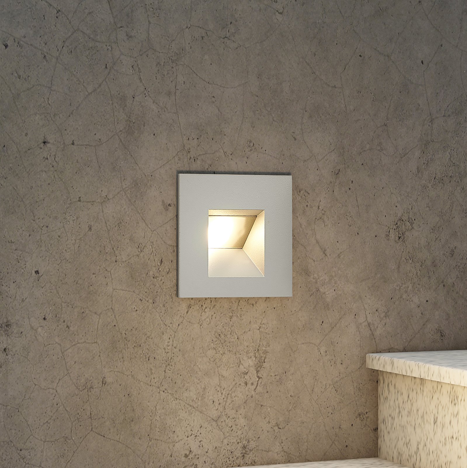 Arcchio Zamo recessed wall light, silver, G9, IP65
