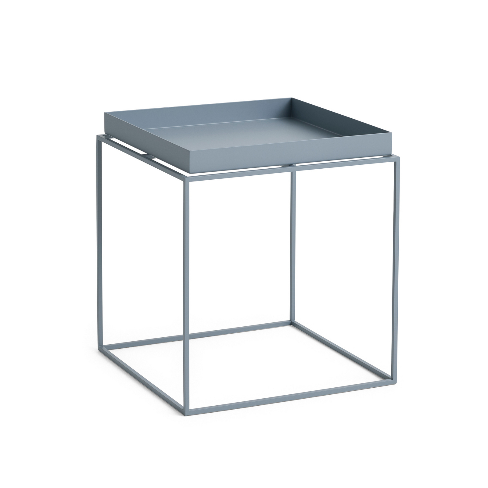 Table d'appoint Tray, bleue, 40 x 40 cm, acier - HAY