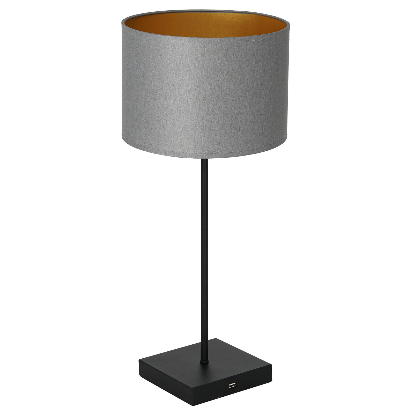 Lampe à poser Table noir, cylindre gris-doré