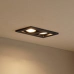 Lindby downlight Thorid, czarny, 19 x 10 cm, 2-punktowa, GU10