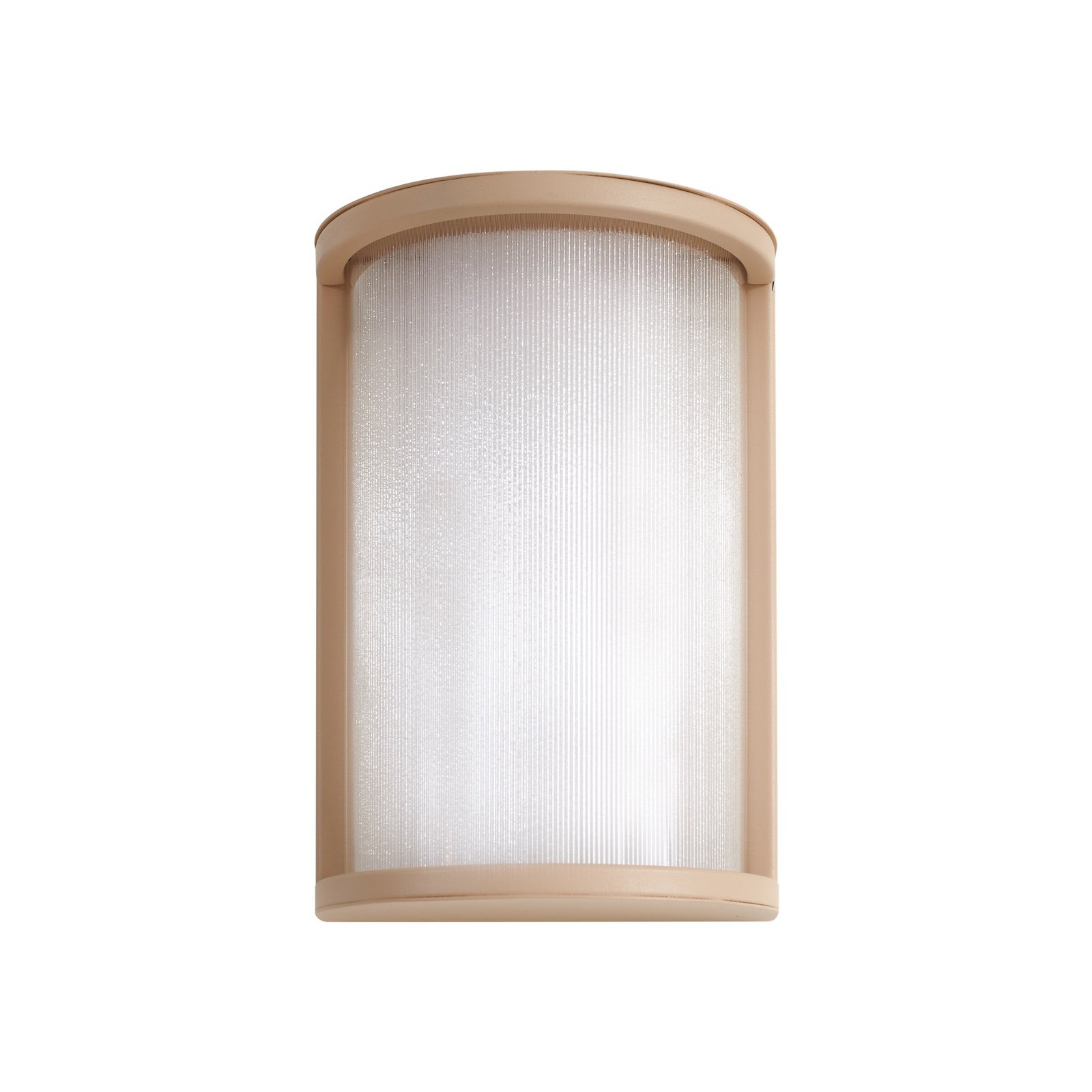 Calvik udendørs LED-væglampe, IP44, beige, 24 cm, riflet - Lindby