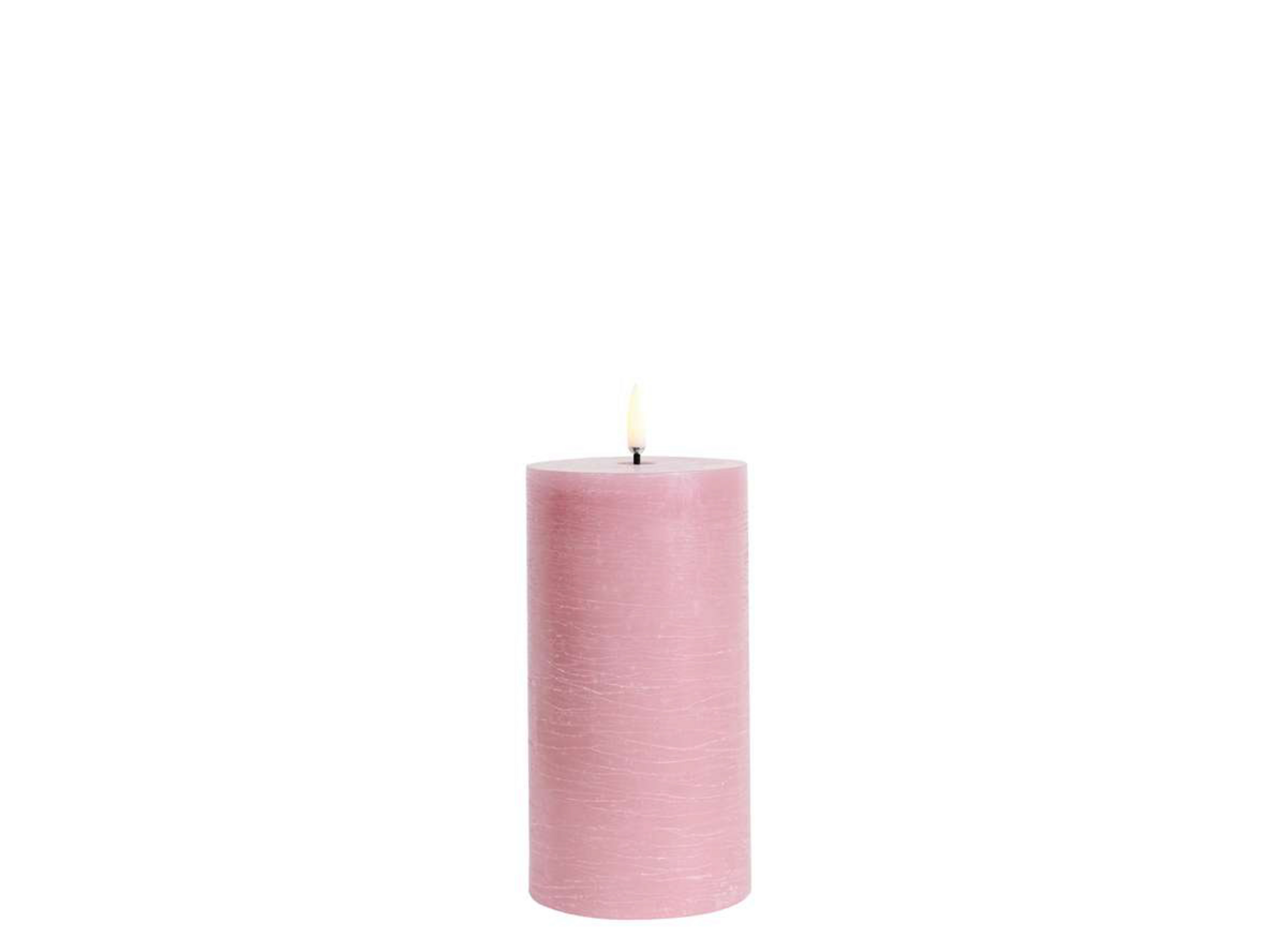 Bougie cylindrique LED 7,8 x 15,2 cm rose rustique - Uyuni Lighting