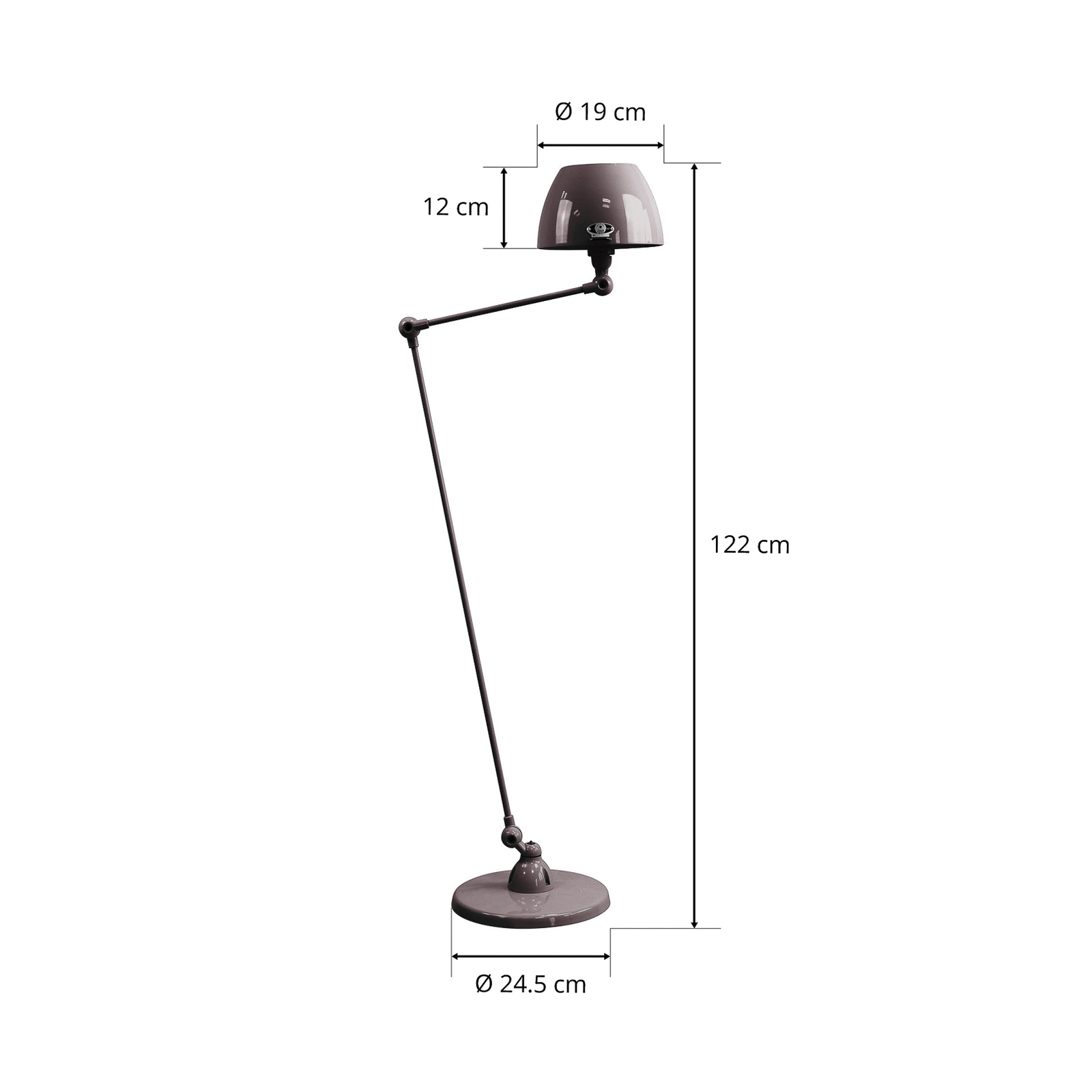 Jieldé Aicler AIC833 vloerlamp 80+30cm zwart