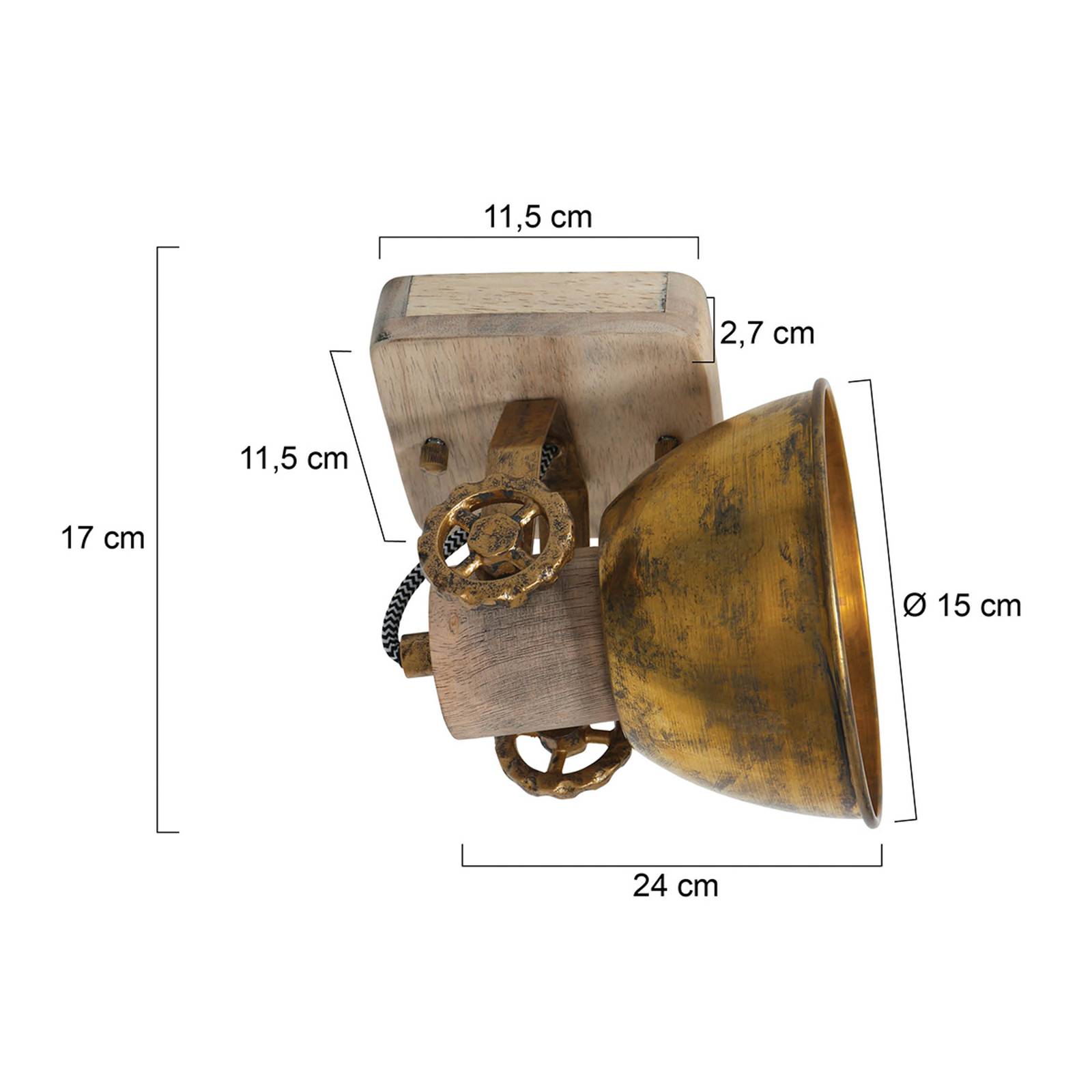 Image of Steinhauer Spot pour plafond Gearwood, 1 lampe bronze 8712746135022