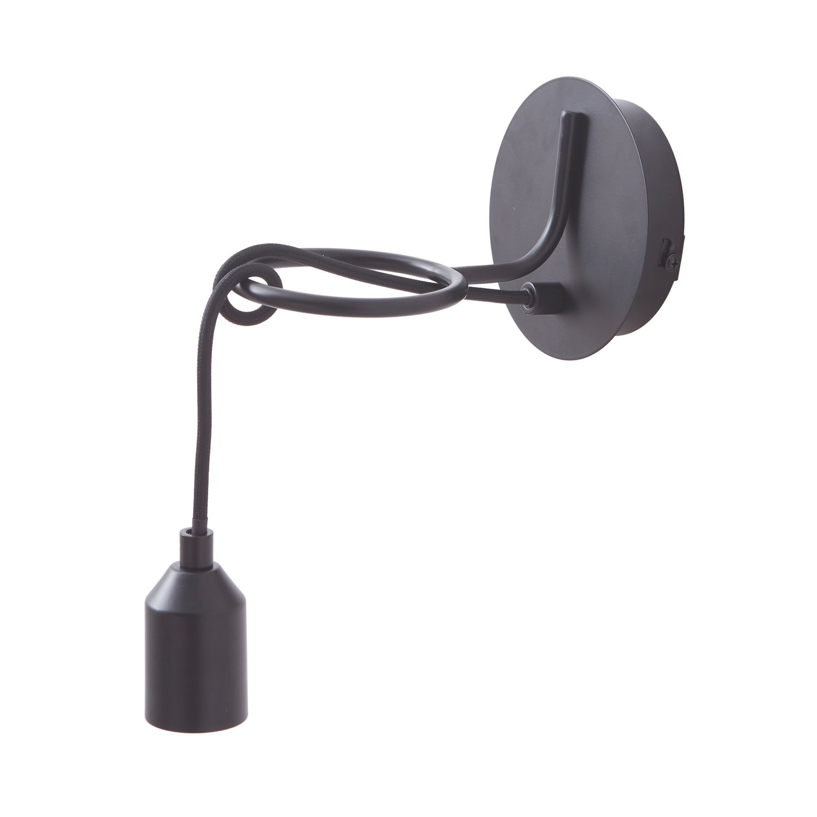 Lindby wandlamp Elira, zwart, metaal, Ø 10 cm, E27