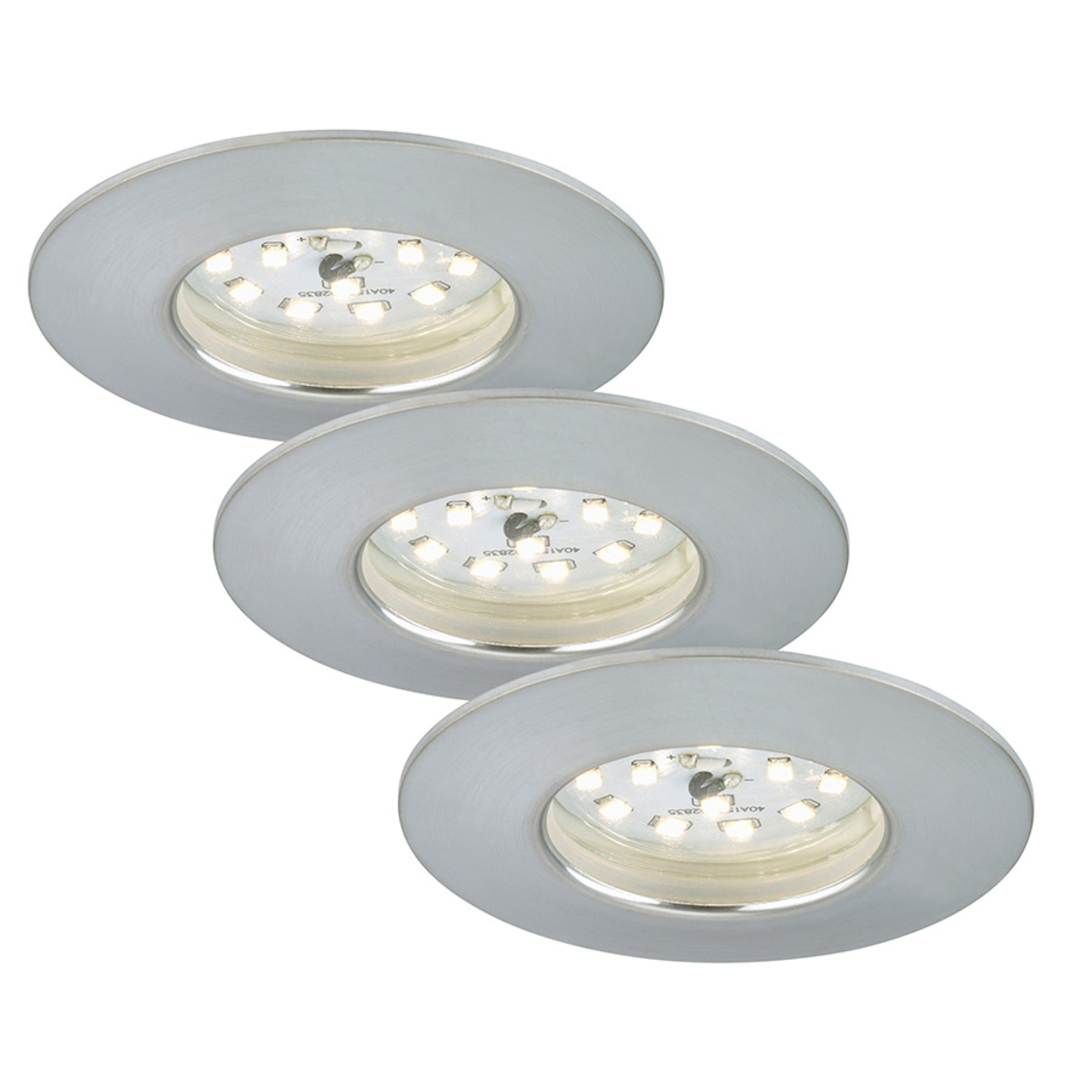 LED-Einbauleuchte Attach Dim, IP44, 3er-Set