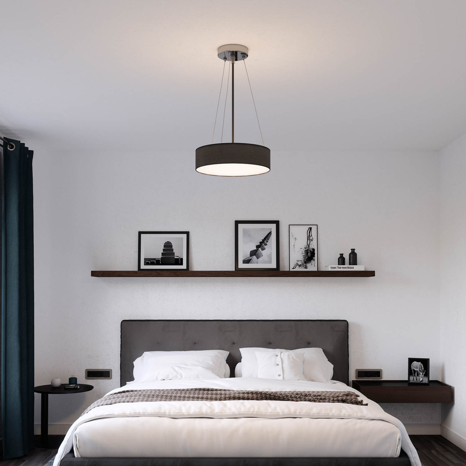 Plafonnier Ceiling Dream, Ø 40 cm, textile, noir