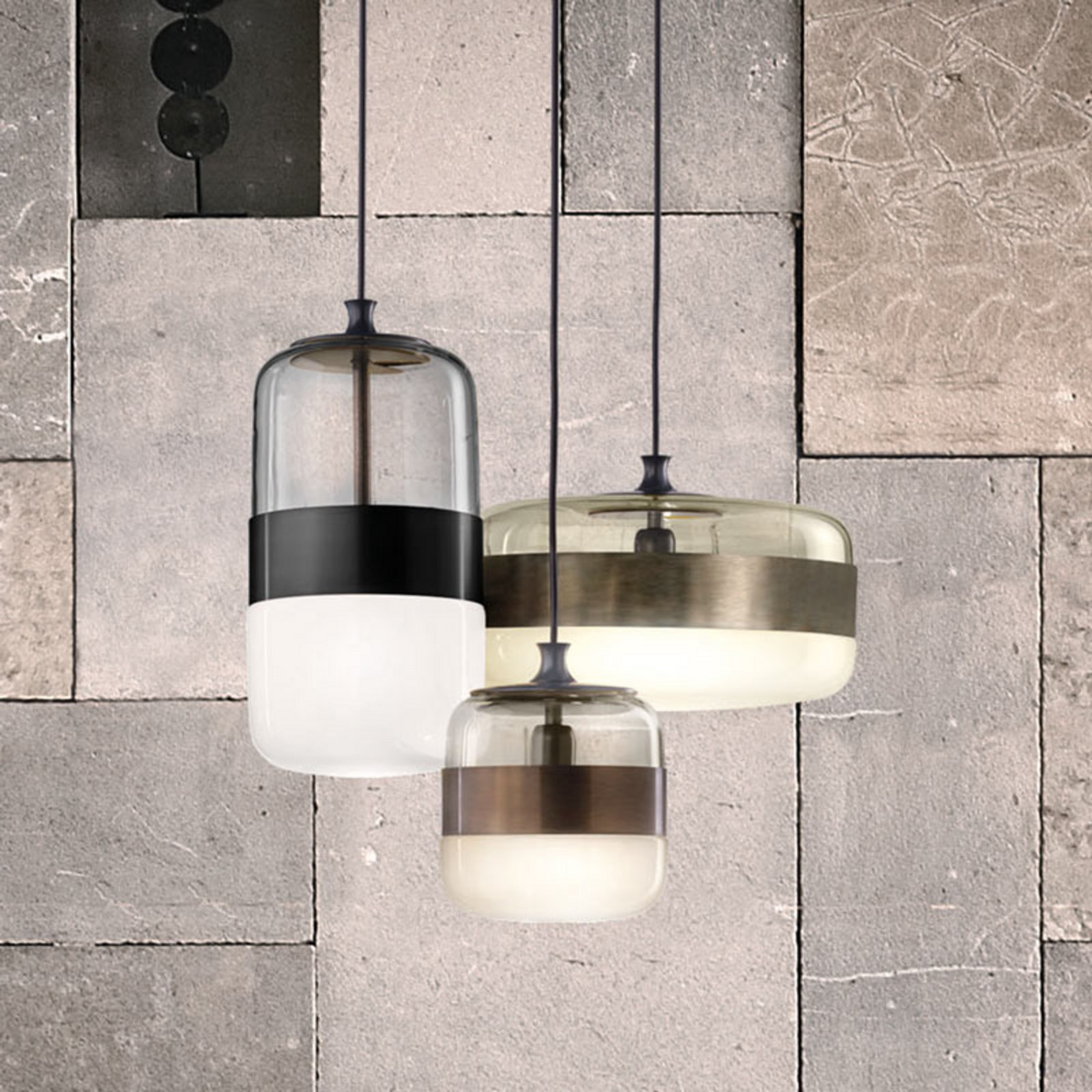 Lampă suspendată sticlă Futura bronz 40 cm