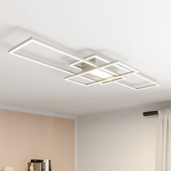 Moderne LED Deckenleuchte mit Decor Blende Shine Nickel Küchen-Lampe Deckenlampe 