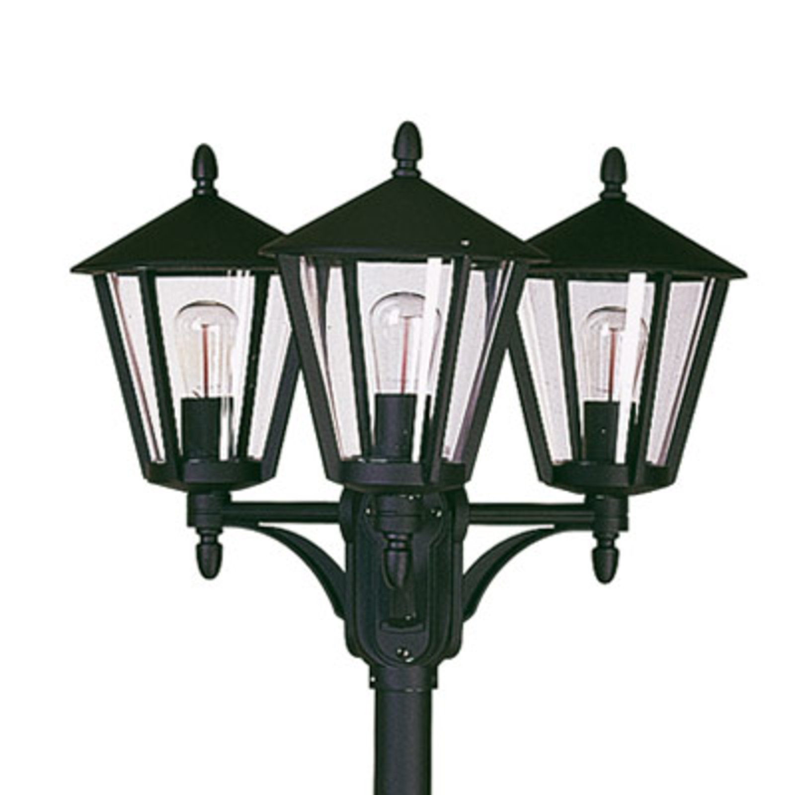 Lampione 3 luci stile rustico 680, nero