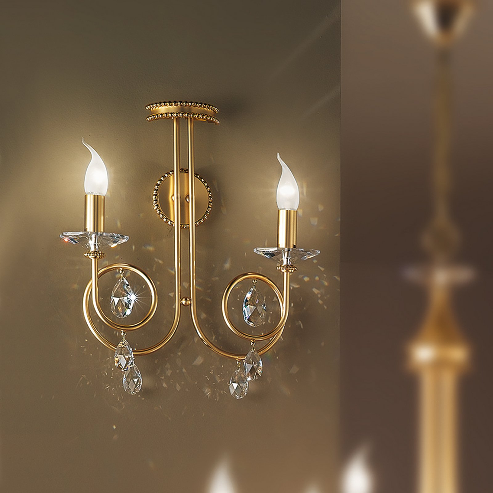 Violetta Wall Light Wonderful Two Bulbs Gold