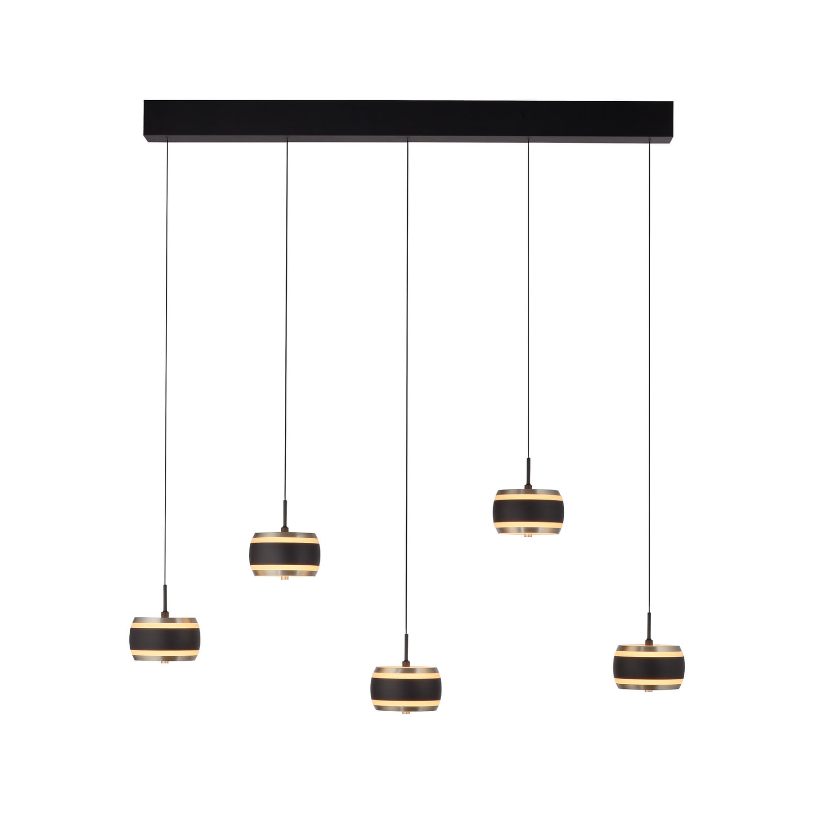 Falling Rings LED-Hängelampe schwarz 101 cm 5-fl. - PURE Falling Rings LED-Hängelampe schwarz 101 cm 5-fl. - PURE