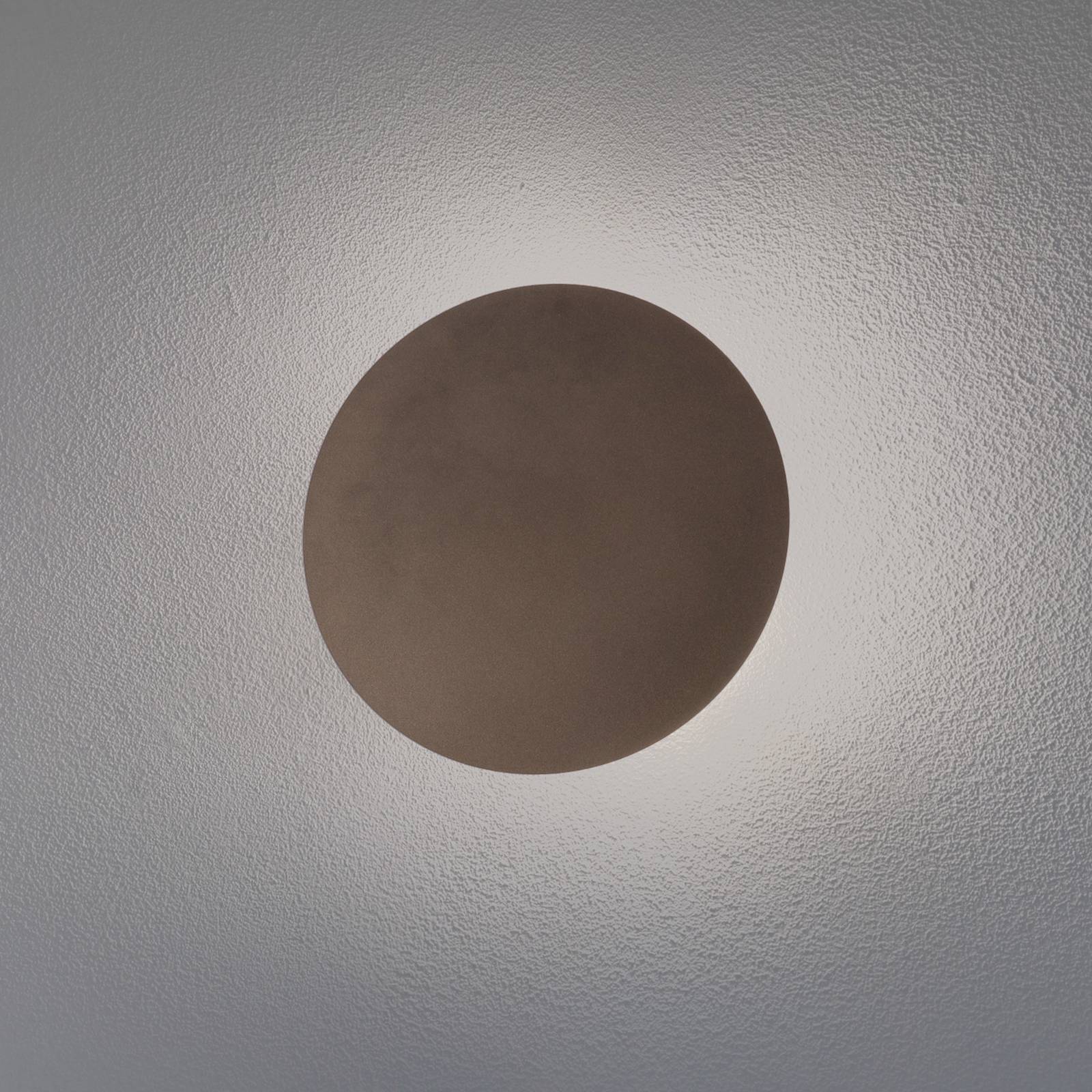 TK Lighting Nástěnné svítidlo Luna, hnědé, nepřímé světlo, Ø 30 cm, ocel