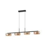 Martis LED-riippuvalaisin, 4-lamppuinen, keltainen, himmennettävä - Lucande