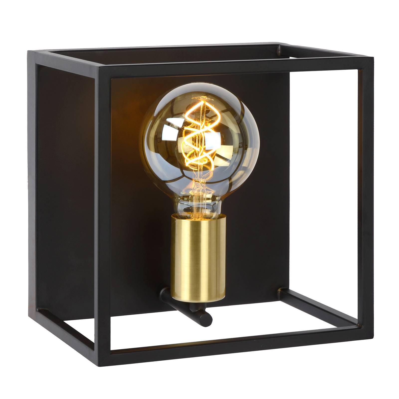 Lucide Ruben wall light, black, for Living / Dining Room, metal, E27, 40 W, W: 23 cm, H: 18.5 cm