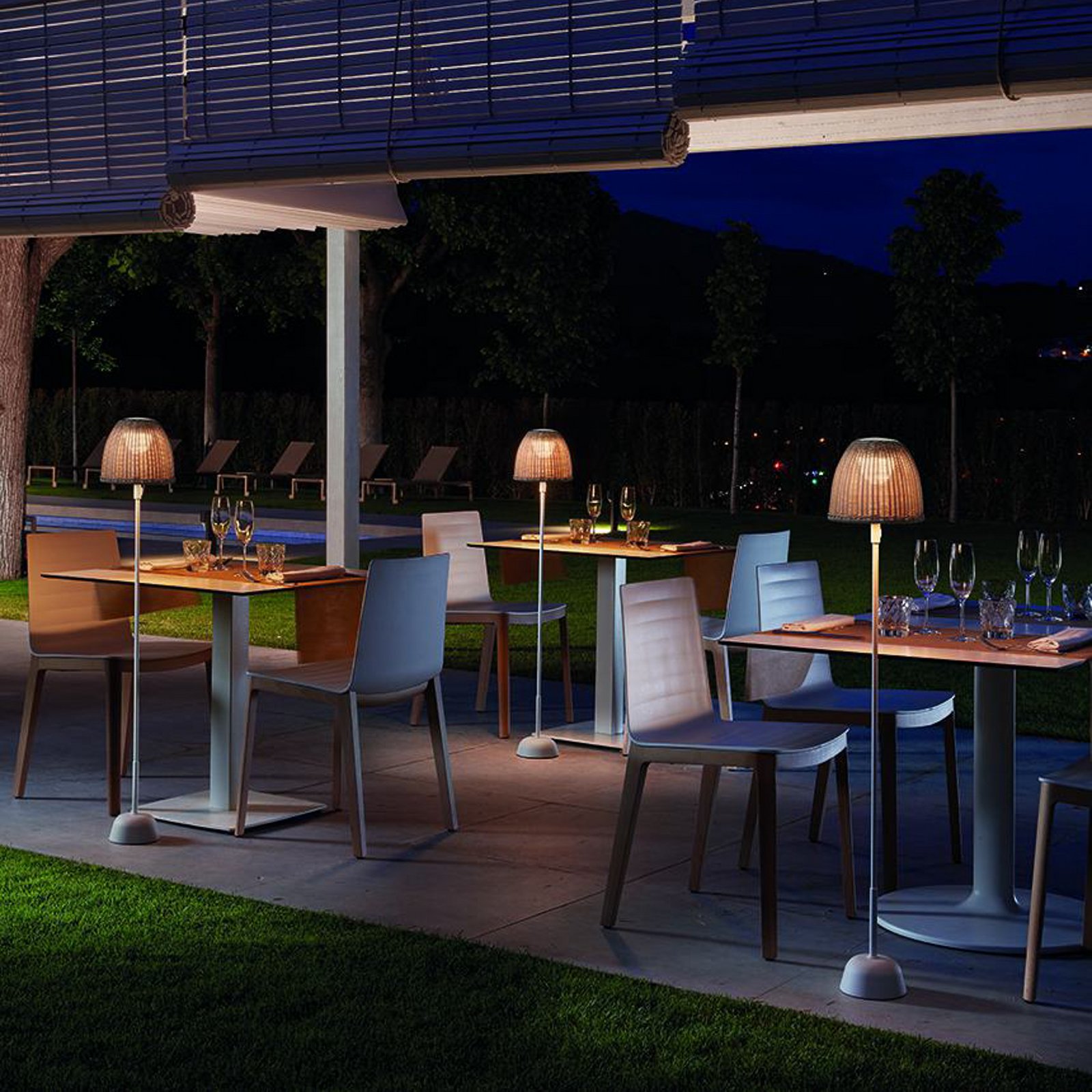 Bover LED vloerlamp Atticus 114, natuurlijk wit/beige