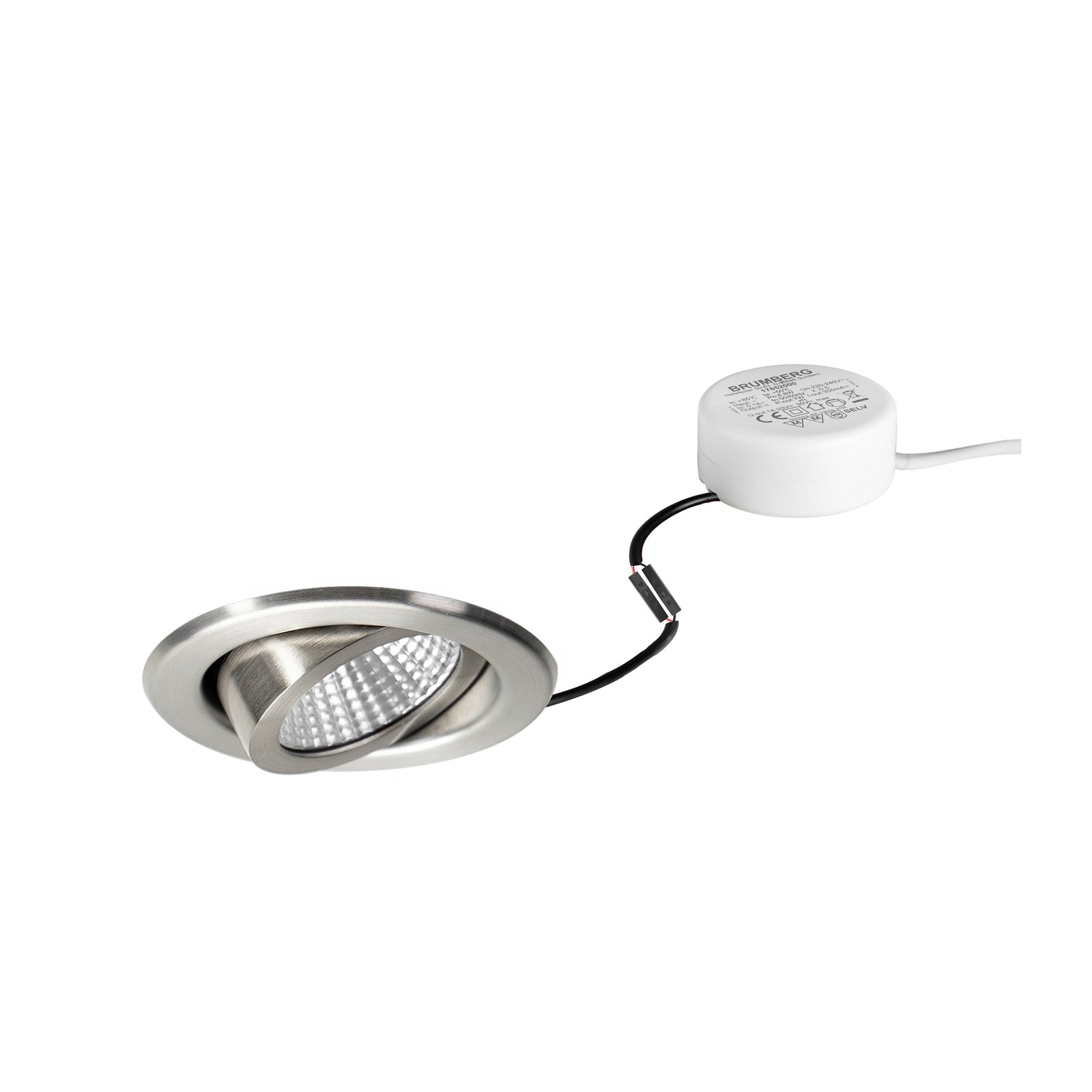 BRUMBERG LED recessed spotlight BB09, RC, driver round, stainless steel