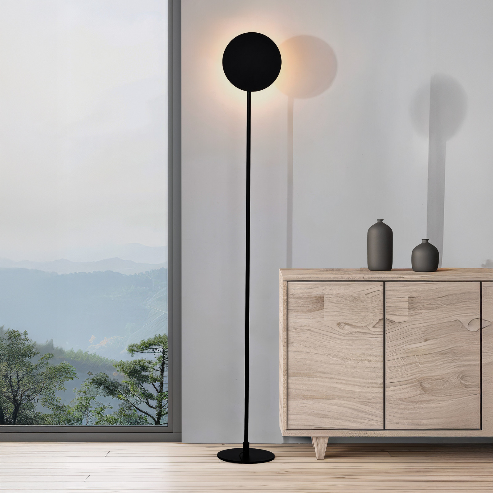 Viokef Lampadar LED Isabel negru înălțime 168 cm metal - Camera de zi / sufragerie - Modern - negru alb - Aluminiu