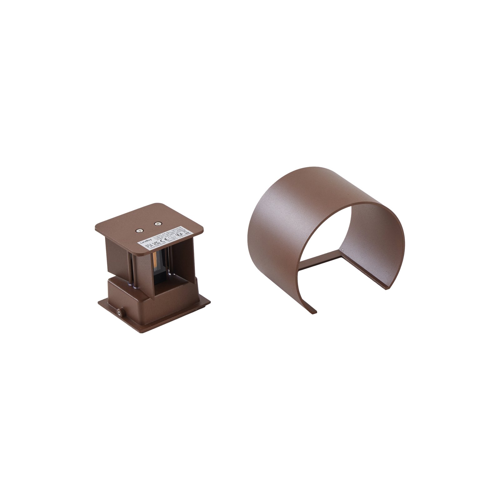 Nivar Round LED Outdoor Wall Lamp Rust Brown - Lindby