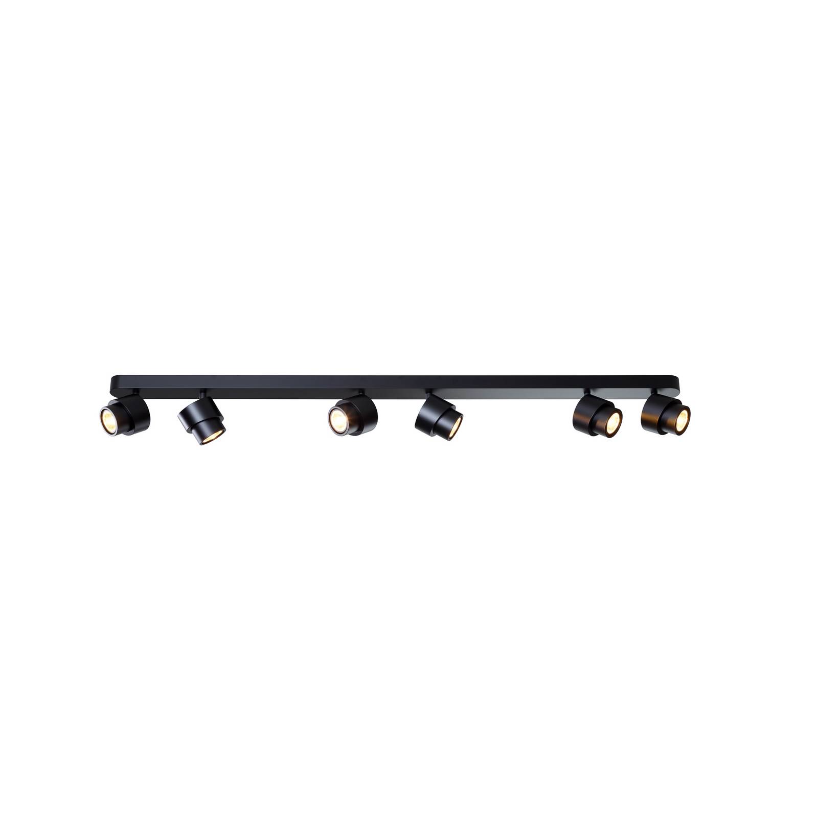 LED-Spot BRUSH, schwarz, 110 cm, 6-flg., Metall, dim 2.700 K